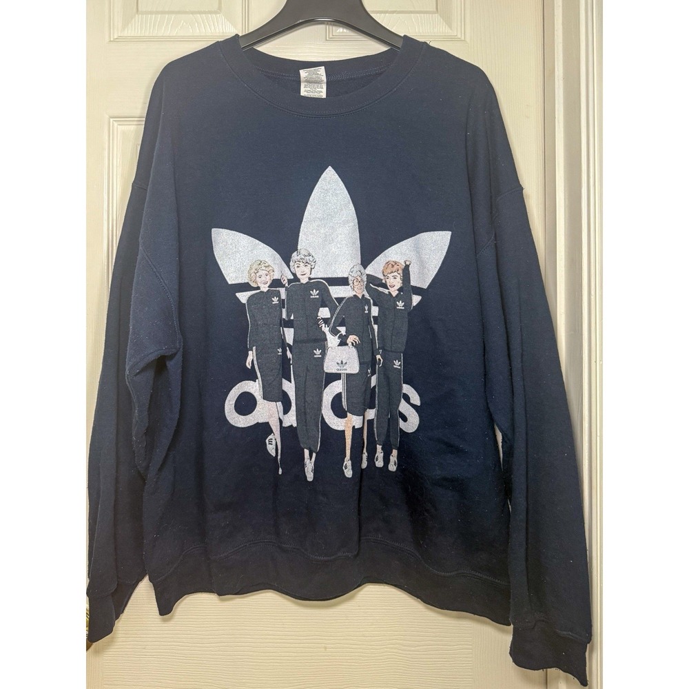 Golden Girls Crewneck Sweatshirt Navy Size XL Retro Adidas Logo Pullover Sweater